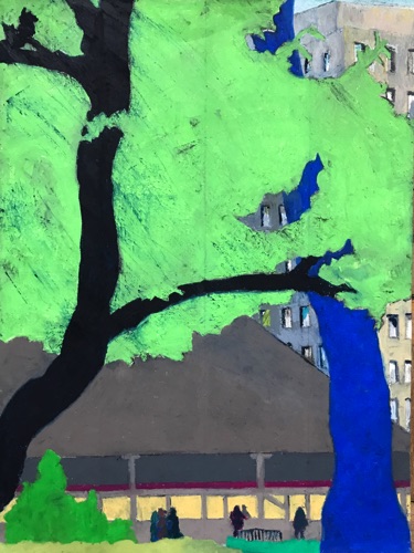 The Green Tree in Madison Square Park (on loan);
charcoal oil pastel and oilstick on paper;
24 x 18" The Green Tree in Madison Square Park (on loan);
charcoal oil pastel and oilstick on paper;
24 x 18"